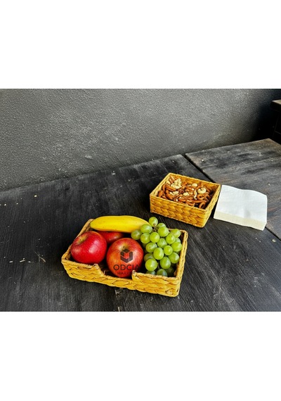 Hasır Dikdörtgen Peçetelik Açık kahverengi