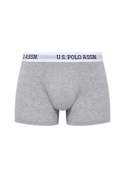 U.S. Polo Assn. Erkek Gri Melanj Pamuklu Tekli Boxer 80450 Gri Melanj