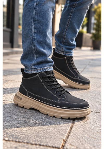 In Step Canda Erkek Lacivert Nubuk Bağcıklı Casual Bot / Günlük Ayakkabı