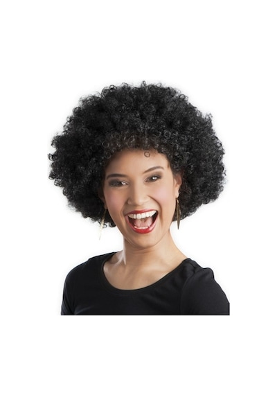 Siyah  Renk Kıvırcık Afro Bonus Peruk Parti Peruğu