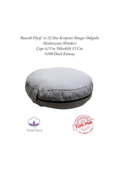 Remege Meditasyon Minderi & Bolster Minderi İkili Set Gri Gr3 Gri