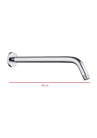 - 30 Cm Duvardan Duş Başlığı Borusu 45 Derece Açılı - 56390 Gri Krom Diğer