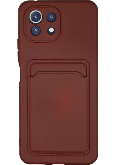Newface Xiaomi Mi 11 Kılıf Kelvin Kartvizitli Silikon - Bordo Bordo