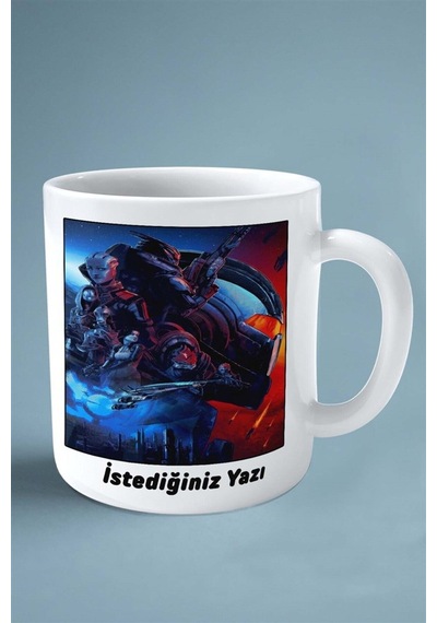 Mass Effect Oyun Baskılı Kupa Bardak Çift Taraflı Kişiye Özel Model 3 Çok Renkli