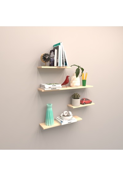Rafkestir 4 Lü Raf Set ( 100 - 80 - 50 - 50 ) Akçaağaç ( Mat )