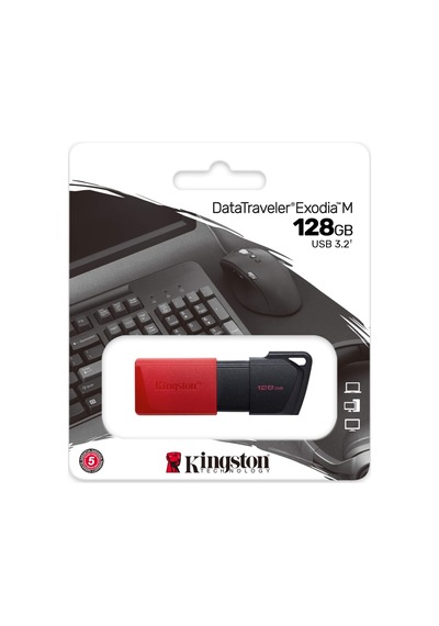 Kingston Kıngston Dtxm/128gb Usb 3.2 Data Traveler Exodia M Flash Disk Siyah-kırmızı