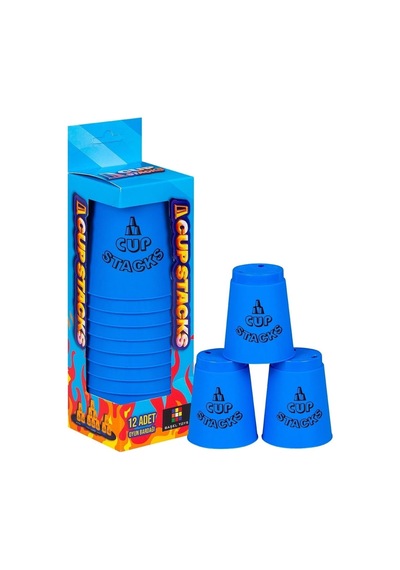 Hediyecik Cup Stacks Hızlı Bardaklar Bardak Oyunu Mavi 12 Adet