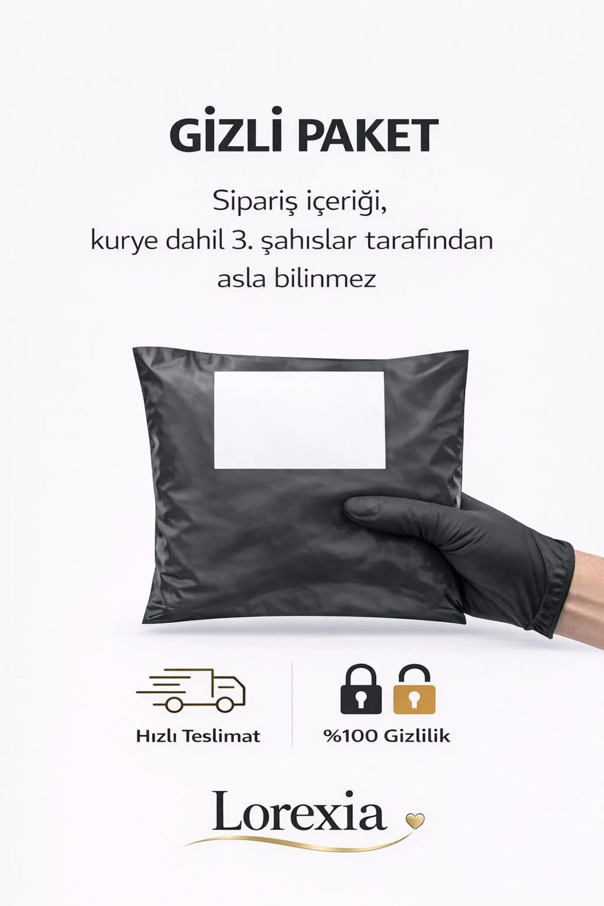 Lorexia Transparan Uzun Kollu Desenli Tül Zıbın Siyah