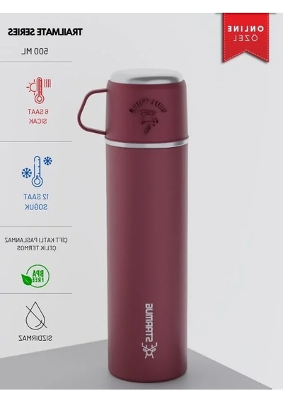 Çelik Termos Kapaklı 500 Ml Açık Beyaz