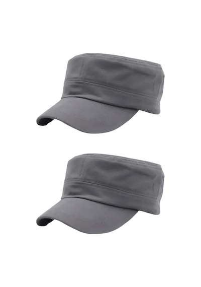 Uniquetrenders Unisex Pamuklu Castro Şapka 2 Adet Gri Gri