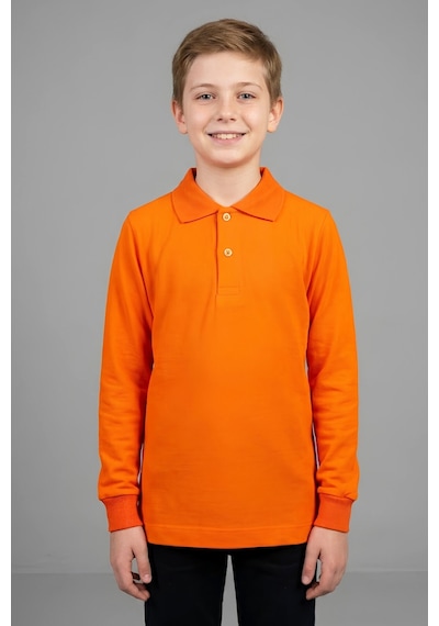 Modanino Erkek Çocuk %100 Pamuk Ve Okul Tarz T-shirt 6-16 Yaş 12798mrt Turuncu