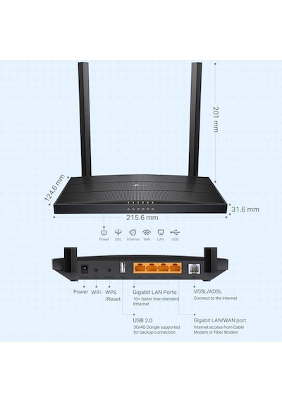 Tp-link Archer Vr400 1200 Mbps Vdsl2 Modem