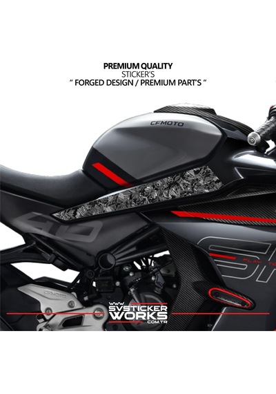 Cfmoto 450sr Forged Karbon Kaplama Orta Sase Sticker Etiket Modeli