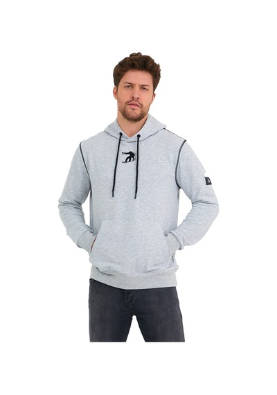 Adams Snowboard Nakış Logo Baskılı Gri Sweatshirt