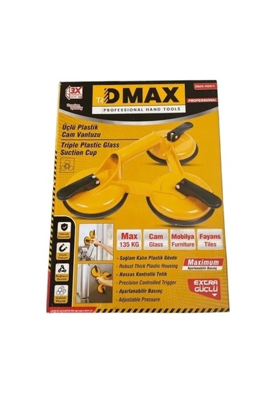Dmax Üçlü Plastik Cam Vantuzu Max.135 Kg Dmx-4066