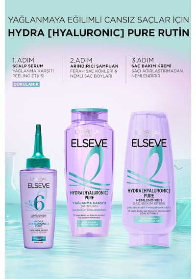 L'oréal Paris Elseve Hydra Hyaluronic Pure Salisilik Asit İçeren Yağlanma Karşıtı Peeling Etkili Saç Derisi Serumu 102ml
