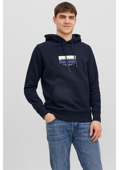 Jack & Jones Jack&jones Kapüşonlu Standart Kalıp Lacivert Erkek Sweatshirt 12242197 001
