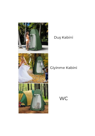 Otomatik Kurulum Duş Wc Giyinme Kabini 120 120 190 Yeşil