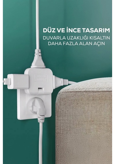 Katlanır Priz 3 Gözlü 0