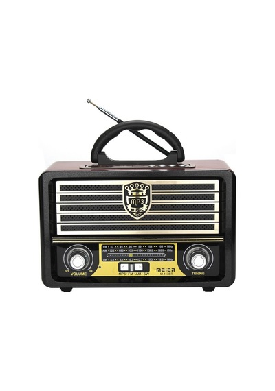 Şarjlı Nostaljik Retro Radyo Sd Kart Usb Bluetooth Fm Radyolu Taşınabilir Kablosuz Hoparlör M-113bt