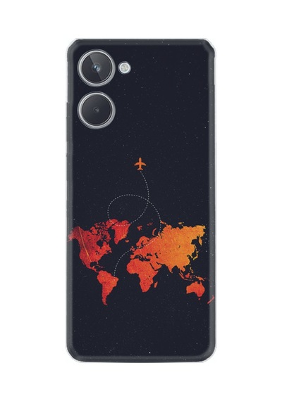 Realme 10 4g Silikon Desen Özel Seri İz Bırakan Uçak 1778