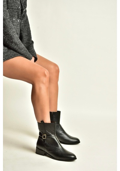 Fox Shoes Z752554103 Siyah Hakiki Deri Günlük Kadın Bot