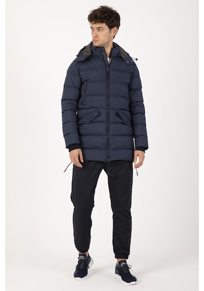 Maraton Sportswear Regular Erkek Kapşonlu Uzun Kol Basic Lacivert Mont 21262-lacivert Lacivert