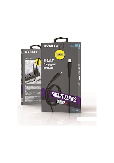 Syrox C140tt 100w Type-c To Type-c Ultra Hızlı Şarj & Data Kablosu