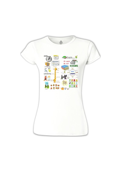 İngilizce - Sınavlar Beyaz Kadın Tshirt 001