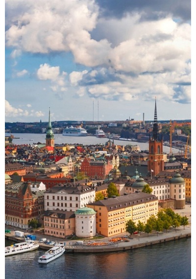 İsveç Stockholm Temalı Oval Magnet Buzdolabı Magneti