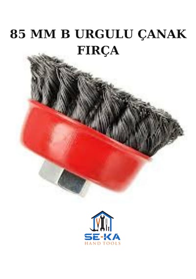 Burgulu Çanak Tel Fırça 85 Mm Spiral Taşlama Uyumlu Pas Temizleme Metal Fırça