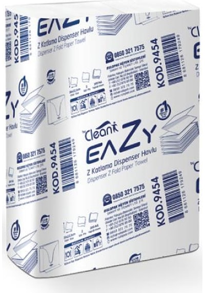 Rulopak By Clean EAZY Z Katlama Havlu Kağıt 200 Yaprak 12'li Paket