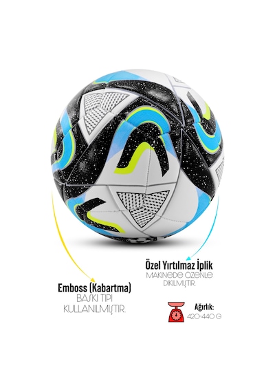 Telvesse Futbol Topu Pompalı Set Oceanz Sert Zemin Halı Saha Futbol Topu No:5 056 Çok Renkli