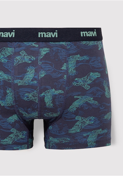 Mavi - Kartal Baskılı Lacivert Boxer 092434-33482 Mavi