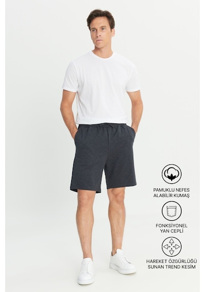 Ac&Co / Altınyıldız Classics Erkek Antrasıt Standart Fit Normal Kesim 2 Iplik Cepli Recycle Pamuklu Örme Şort Antrasit Ac&Co / Altınyıldız Classics Erkek Antrasıt Standart Fit Normal Kesim 2 Iplik Cepli Recycle Pamuklu Örme Şort Antrasit