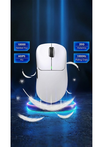 T700 Makrolu Kablosuz Oyuncu Mouse- 3 Modlu Kullanım-500 Mah Batarya Diğer