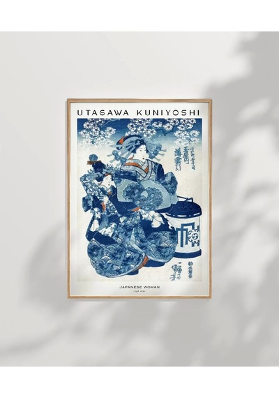 Çerçevesiz Poster Utagawa Kuniyoshi Japon Kadın