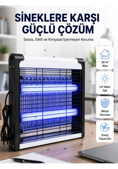 Kimyasal İçermeyen Uv Işıklı Elektrikli Sinek Ve Böcek Öldürücü - Lisinya