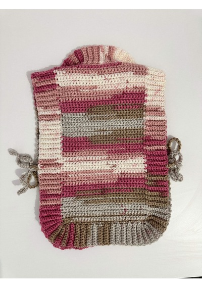 Byehandmade El Yapımı Pembe Renk Bebek Önlük Süveter Çok Renkli