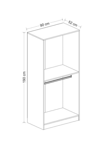 Minar Kale 90cm Giyinme Dolabı Dore Ceviz - 210cm