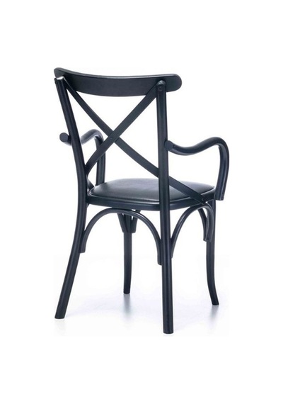 Gazzini Kolçaklı Thonet Sandalye Siyah