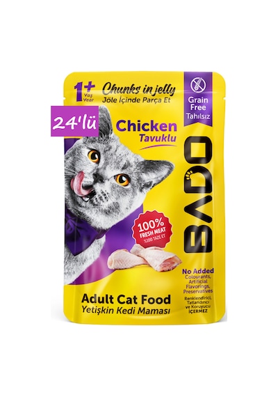 Yetişkin Yaş Kedi Maması Tavuk Etli 85gr 24'lü