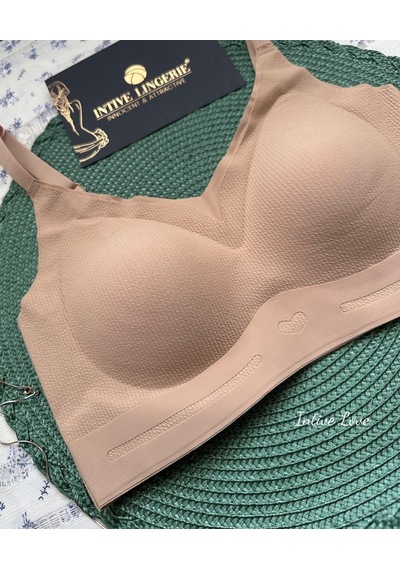 Intive Pureform Balensiz Dikişsiz Kopçasız Dokulu Seamless Bralet Koyu Bej