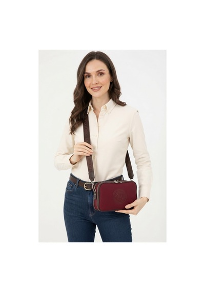 Just Polo Kadın Bordo-kahve 5 Bölmeli Omuz Ve Çapraz Askılı Çantası-bd6000