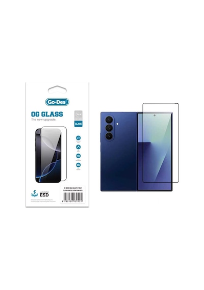 Samsung Uyumlu Galaxy Z Fold 7 Go Des Og Glass Antistatik Temperli Cam Ekran Koruyucu Şeffaf