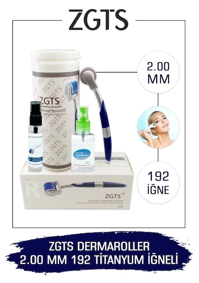 Zgts Blue Line Dermaroller 2.00mm Titanyum 192 Iğneli Derma Rolle