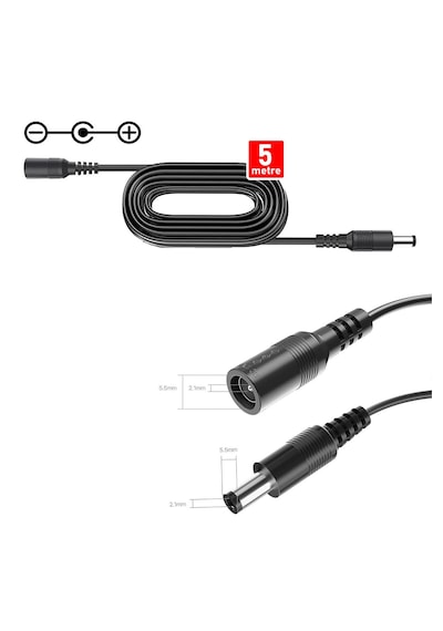Concord Power Uzatma Kablosu 5 Metre Awg23 Erkek/dişi