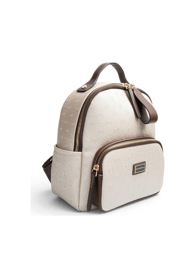Silver & Polo Silver Polo Bej - Kahve Logolu Kadın Sırt Çantası Sp1130