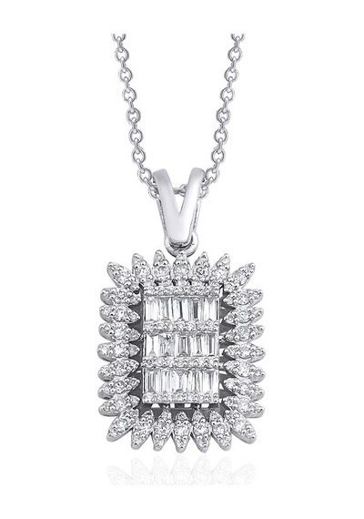 0.40 Karat Baget Pırlanta Kolye 48095291