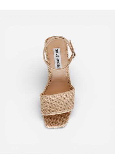 Steve Madden Outrıght Nat Nat Raffıa Kadın Nat Raffia Topuklu Sandalet Outrıght Nat Bej